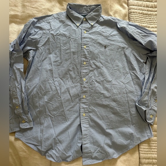 Ralph Lauren Blue Plaid Button Down Shirt - Picture 1 of 5